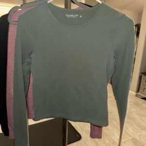Abercrombie & Fitch Women's Teal Long Sleeve Tee